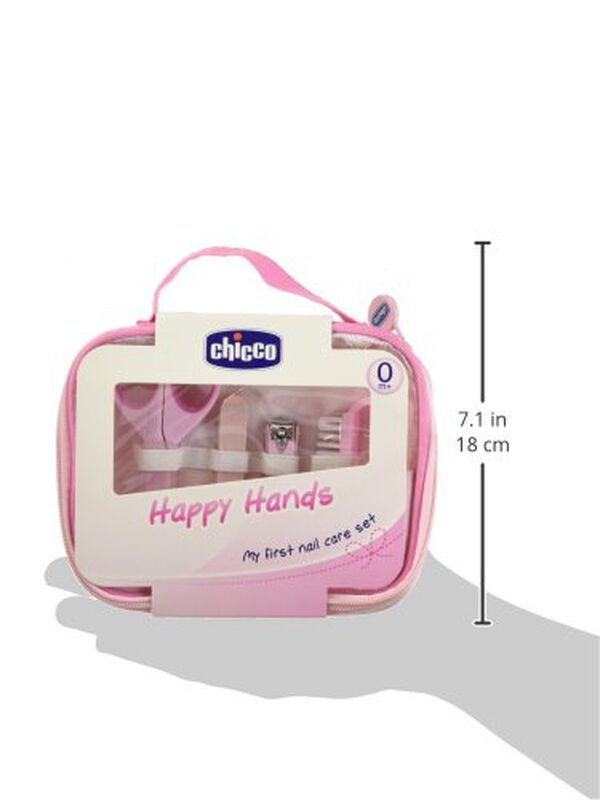Nail Care Set (Pink) - Scissors | Nail Clipper | Nail Brush | 6Filers image number null